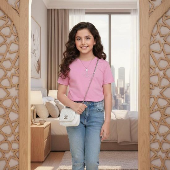 صورة تيشيرت ck وردي بناتي